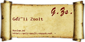 Gáli Zsolt névjegykártya